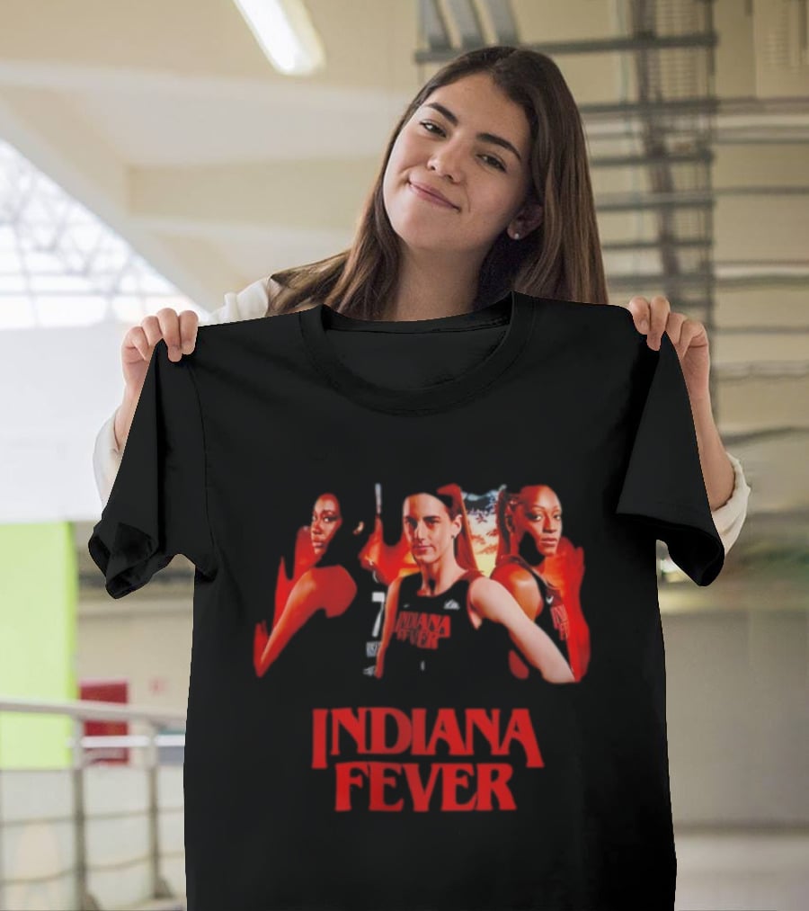 Indiana Fever Caitlin Clark Aliyah Boston Kelsey Mitchell Stranger Things T-Shirt