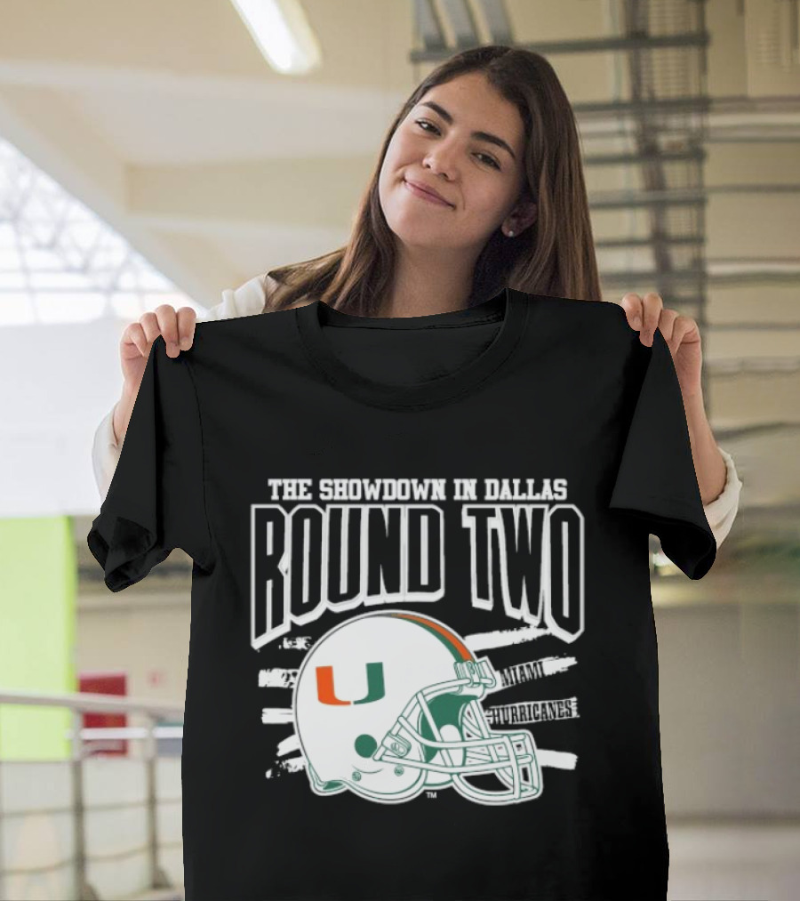 Miami Hurricanes Helmet The Showdown In Dallas Round Two T-Shirt