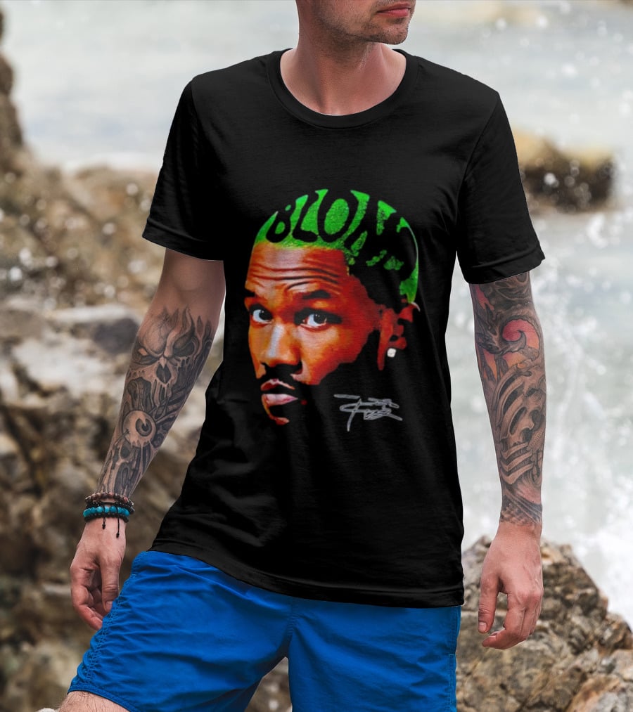 Blond Frank Ocean Big Face Green Hair Signature T-Shirt