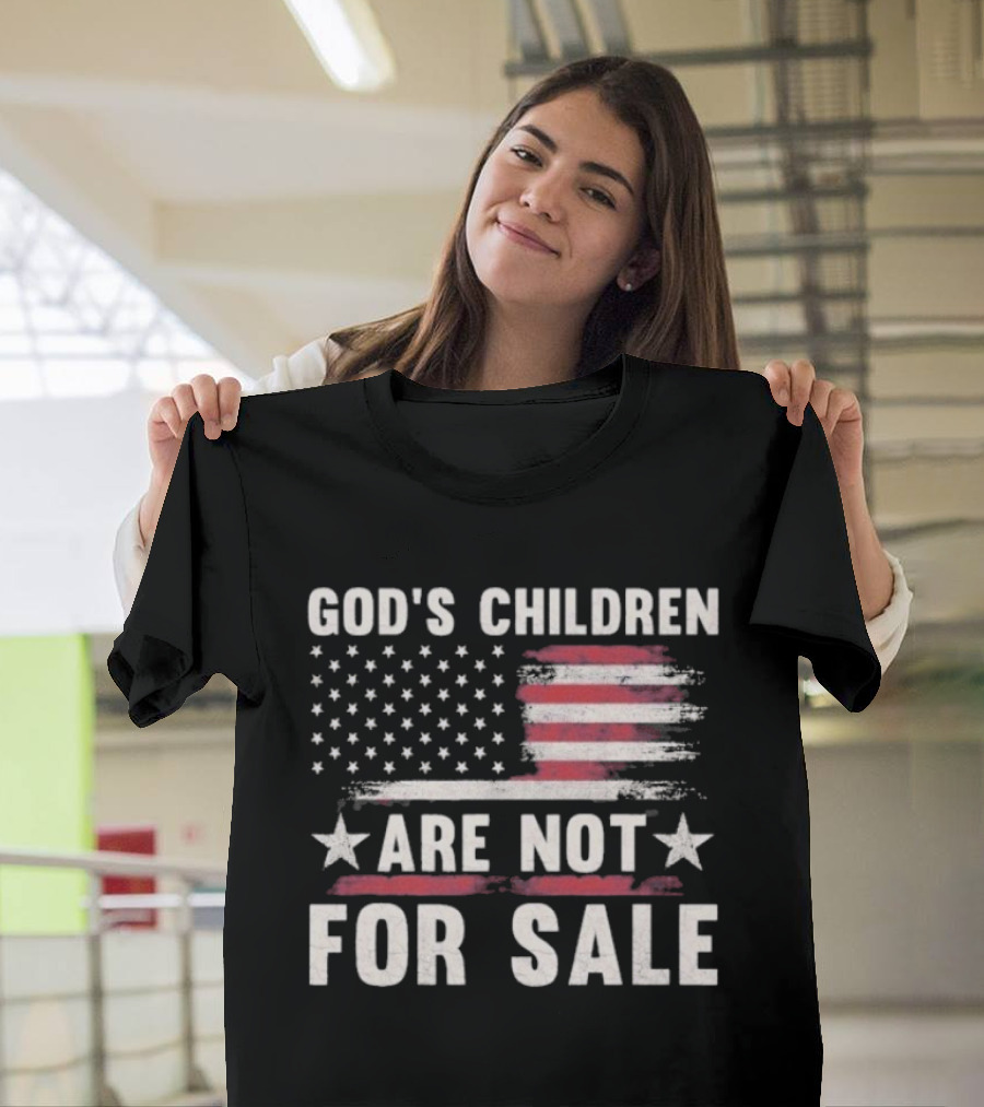 God's Children Are Not For Sale American Flag Stars Stripes T-Shirt