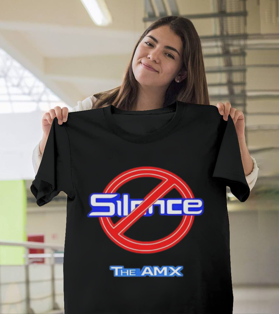 No Silence The AMX Red Circle Blue T-Shirt