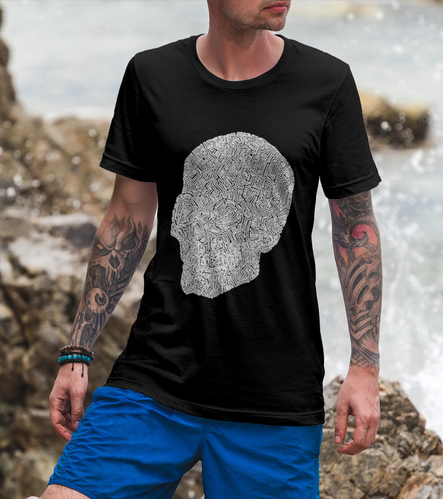 Noah Scalin Obsessive Compulsive Skull Maze T-Shirt