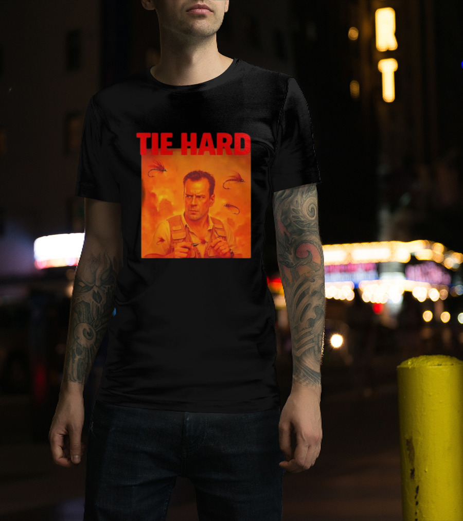 TIE HARD Fly Fisherman Action Hero T-Shirt