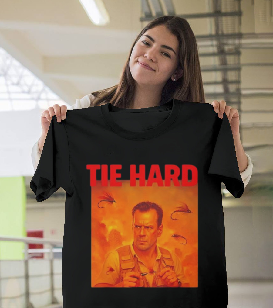 TIE HARD Fly Fisherman Action Hero T-Shirt