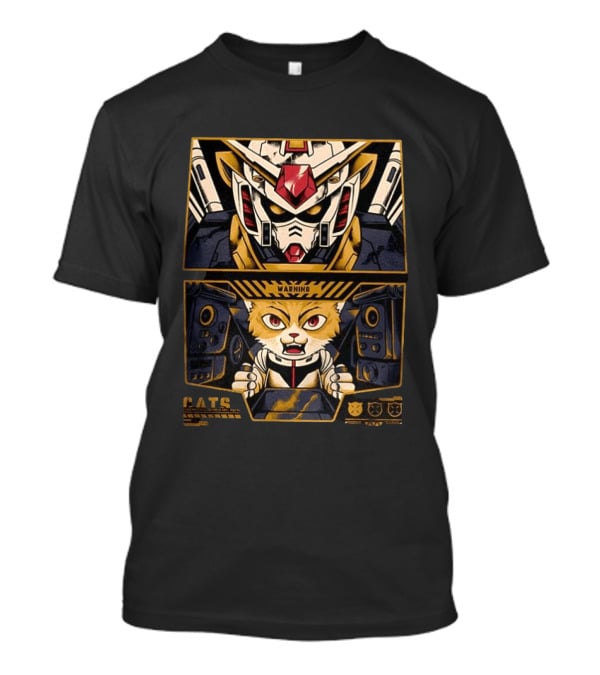 Amuro The Cat RX 78 2 Gundam Anime Warning Cats Play Grumpy Meows T-Shirt