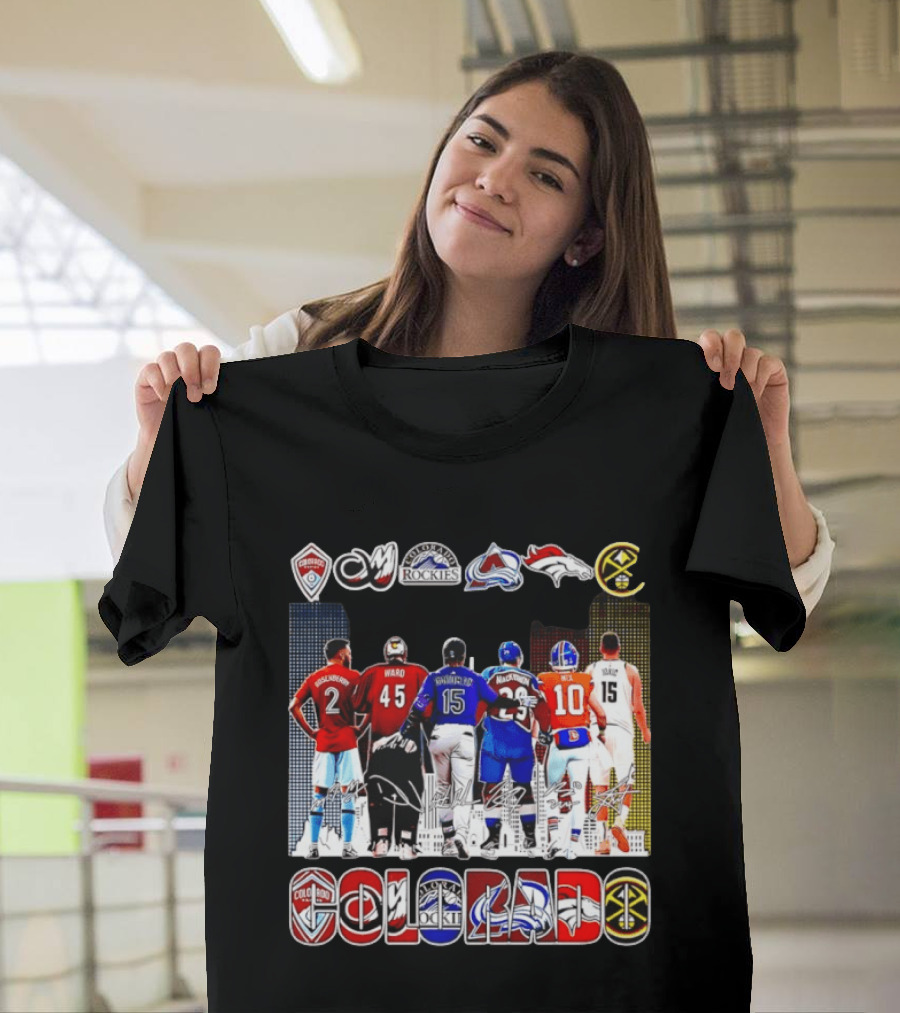 Colorado Rapids Mammoth Rockies Avalanche Broncos Nuggets Players Signatures T-Shirt