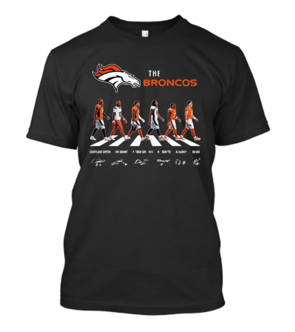 Denver Broncos NFL Player Signatures Crosswalk Concept T-Shirt