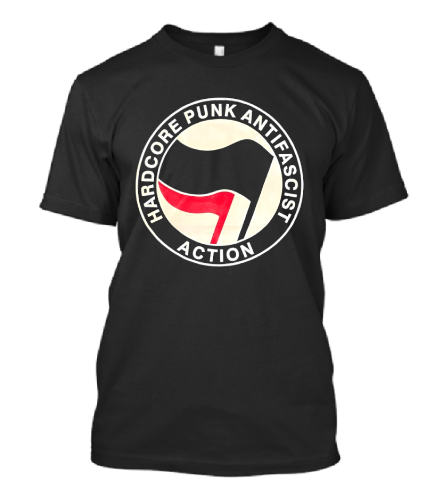 Hardcore Punk Antifascist Action Red Flag T-Shirt