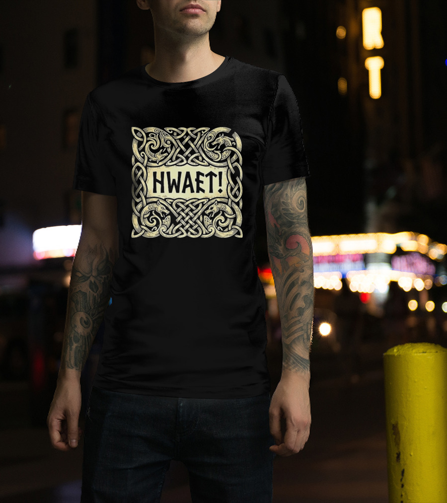 Hwaet Beowulf Viking Knotwork T-Shirt