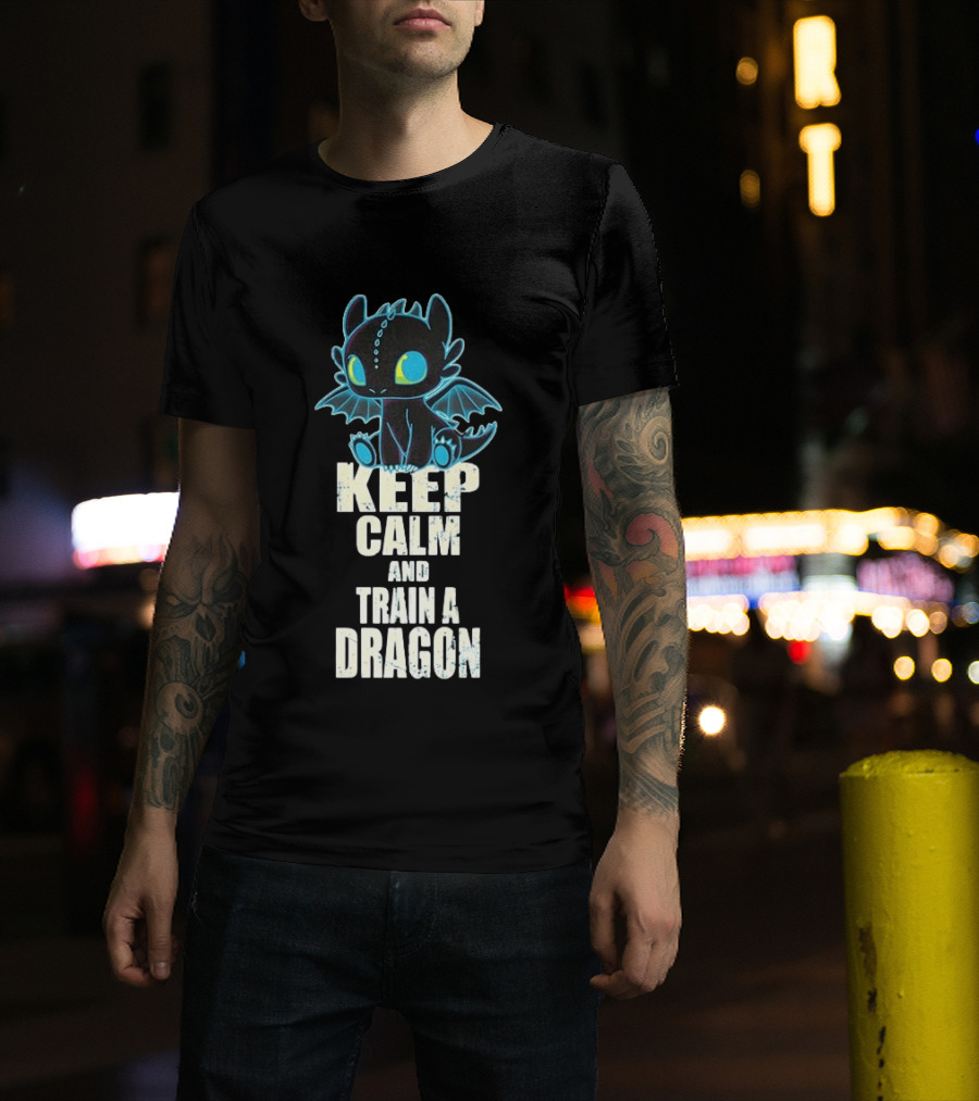 Keep Calm And Train A Dragon Toothless How To Train Your Dragon Cartoon T-Shirt