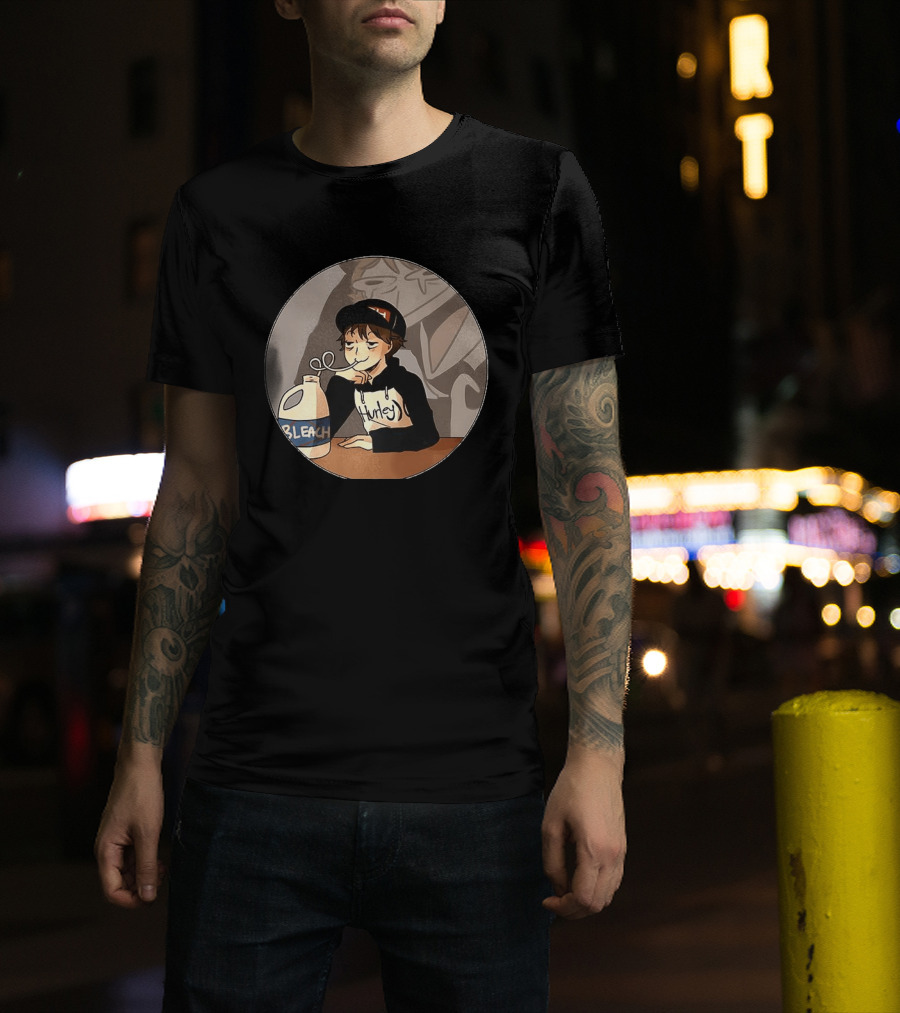 Leafy Hurley Drinking Bleach Meme Gaming Dark Light T-Shirt