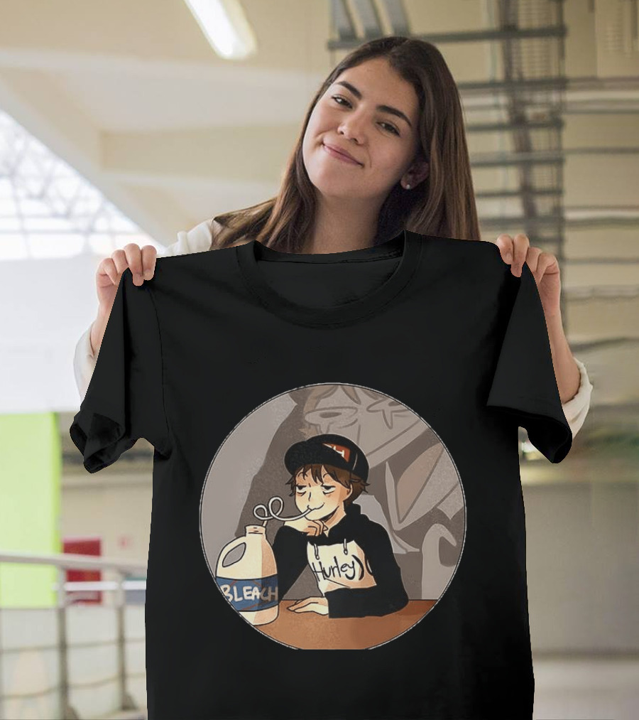 Leafy Hurley Drinking Bleach Meme Gaming Dark Light T-Shirt