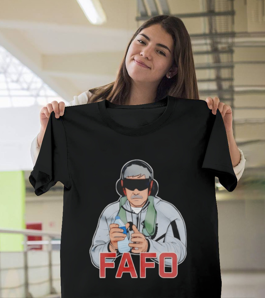 FAFO Maduro Character With Headphones And Water Bottle T-Shirt