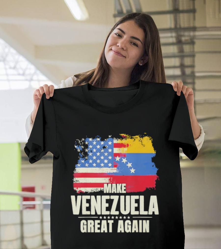 Make Venezuela Great Again USA Flag Fusion T-Shirt