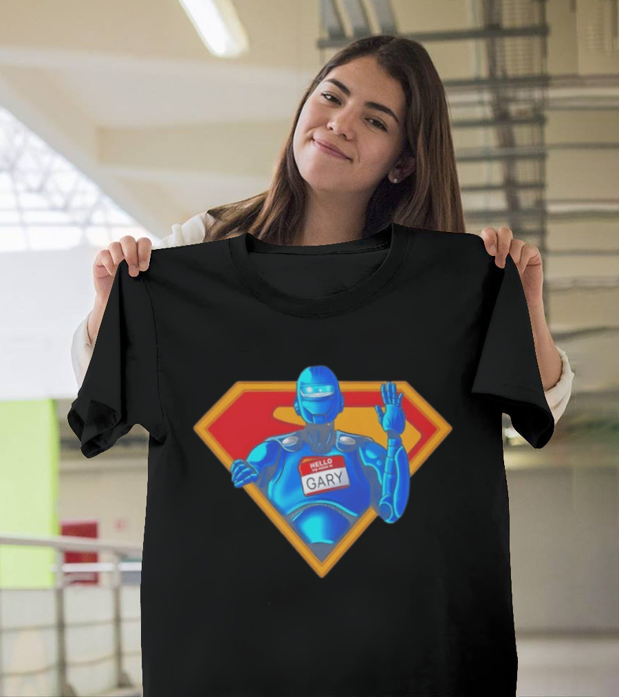 Gary Robot Superman Parody With Nametag T-Shirt