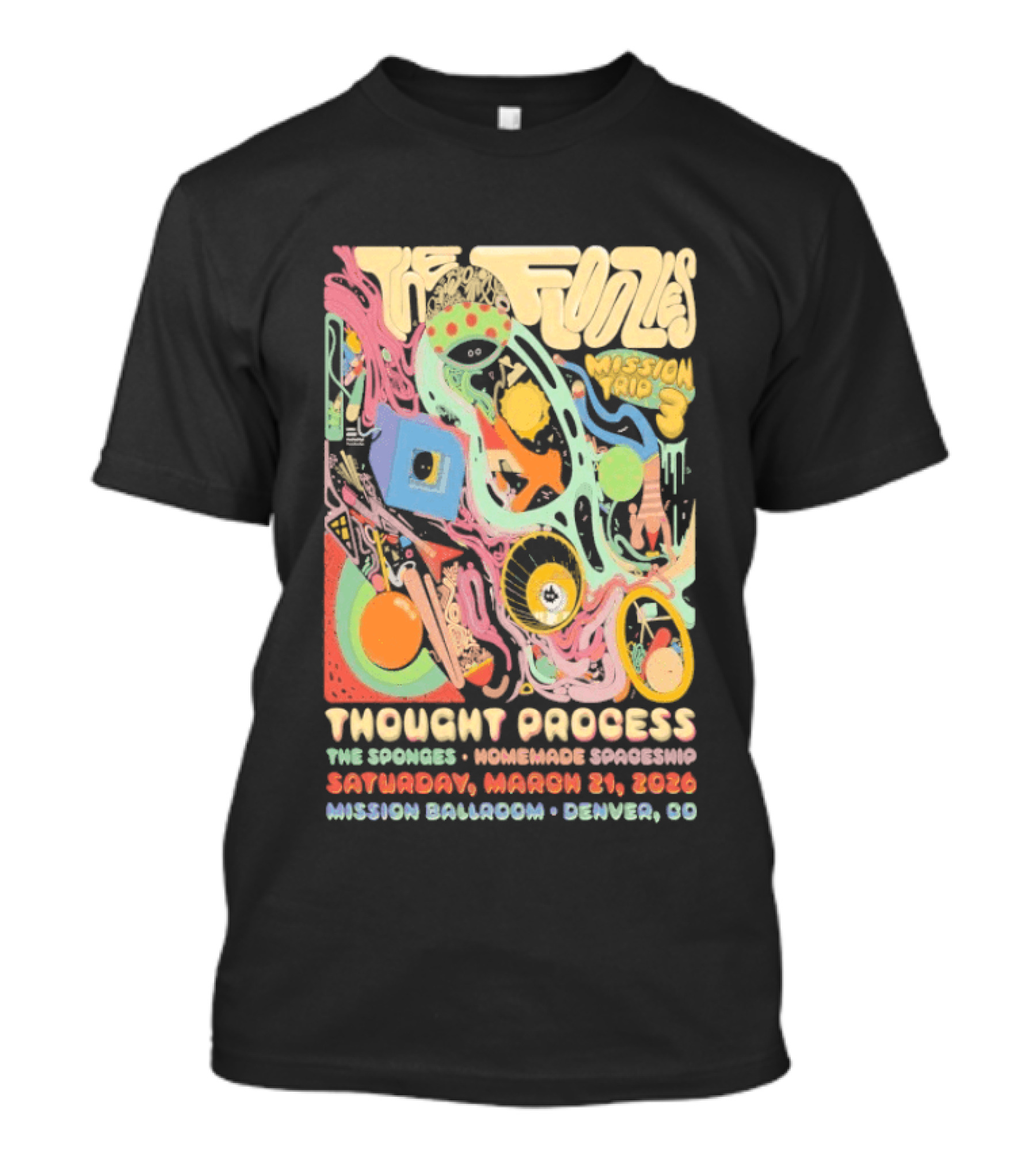 The Floozies Thought Process Mission Ballroom Denver March 21 2026 T-Shirt