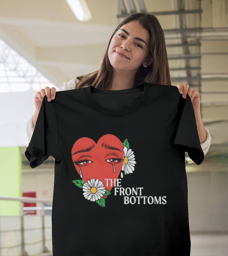 The Front Bottoms Heart With Crying Eyes And Daisies T-Shirt