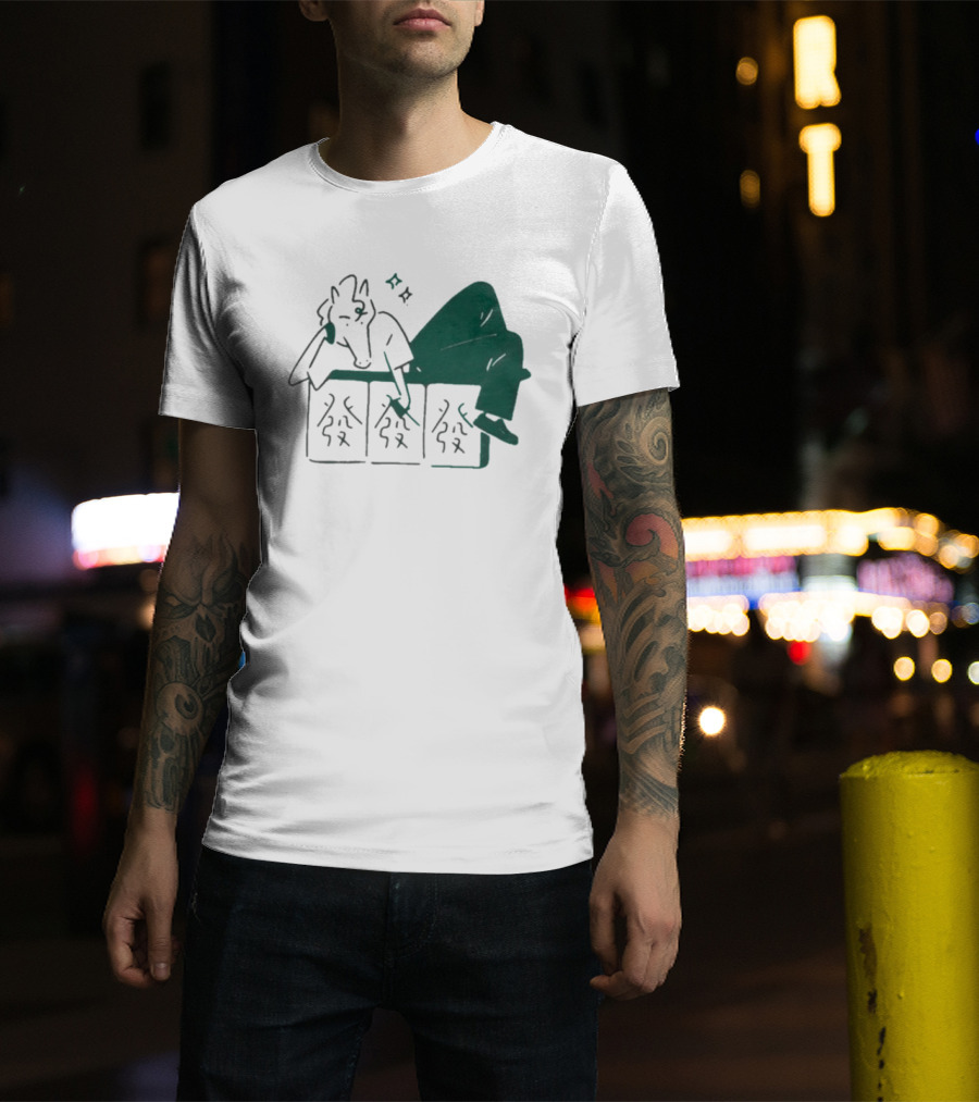 Aforarcade Lucky Horse Resting On Abstract Boxes With Stars T-Shirt