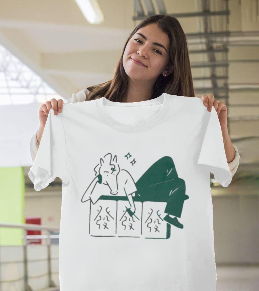 Aforarcade Lucky Horse Resting On Abstract Boxes With Stars T-Shirt