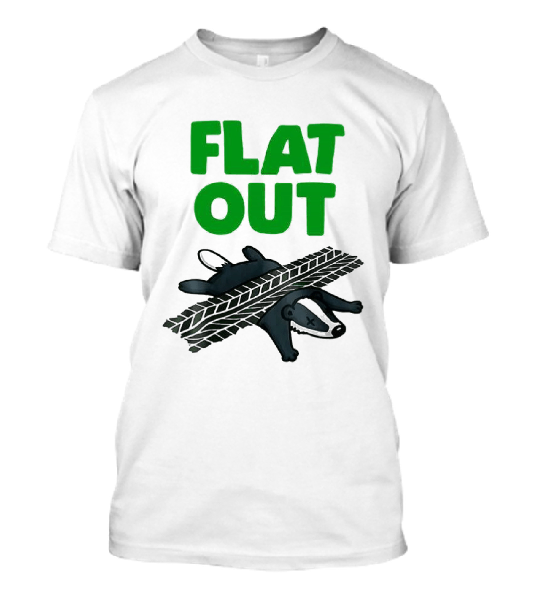 Flat Out Badger Roadkill Humorous T-Shirt