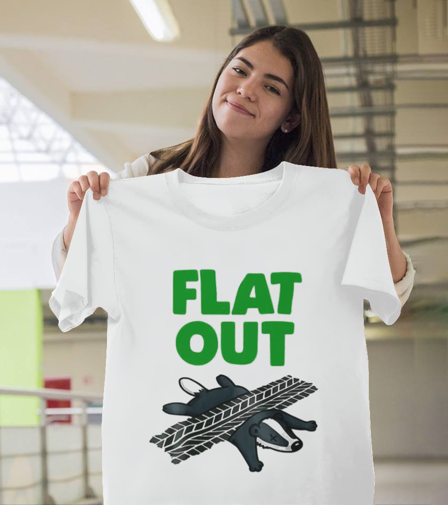 Flat Out Badger Roadkill Humorous T-Shirt
