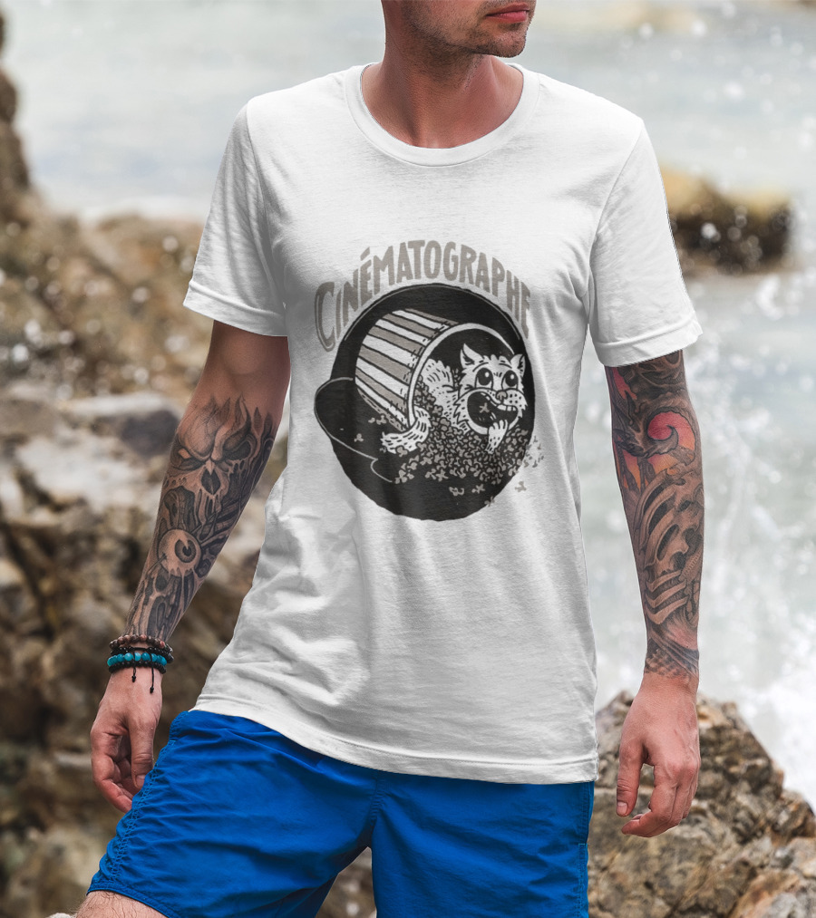Cinématographe Feral Popcorn Cat Burst T-Shirt