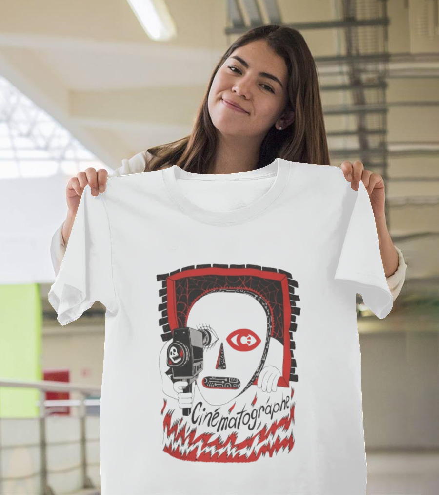 Cinématographe Peeping Tom Red Mask Camera T-Shirt