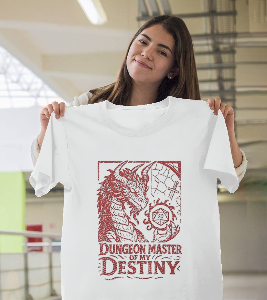 Dungeon Master Of My Destiny 20 Sided Dice Dragon Dungeons And Dragons T-Shirt
