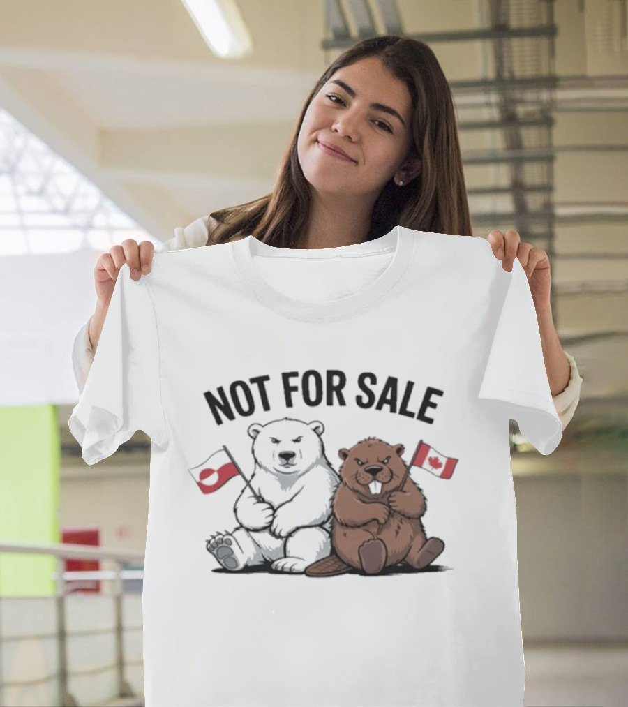 Not For Sale Greenland Canada Bears Flags T-Shirt