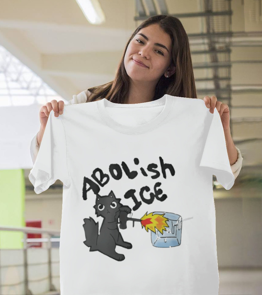 Abolish Ice Cat Torch Melting Cube T-Shirt