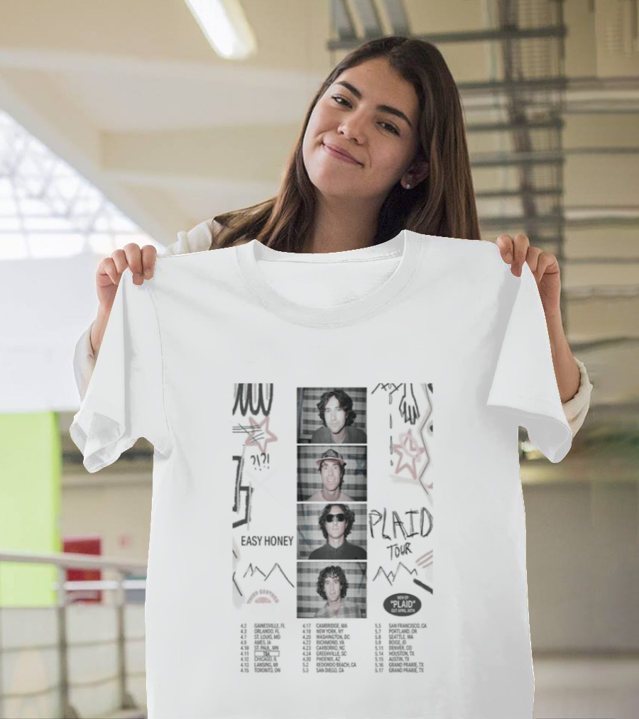 Easy Honey Plaid Tour 2026 Photo Strip Collage With Graffiti T-Shirt