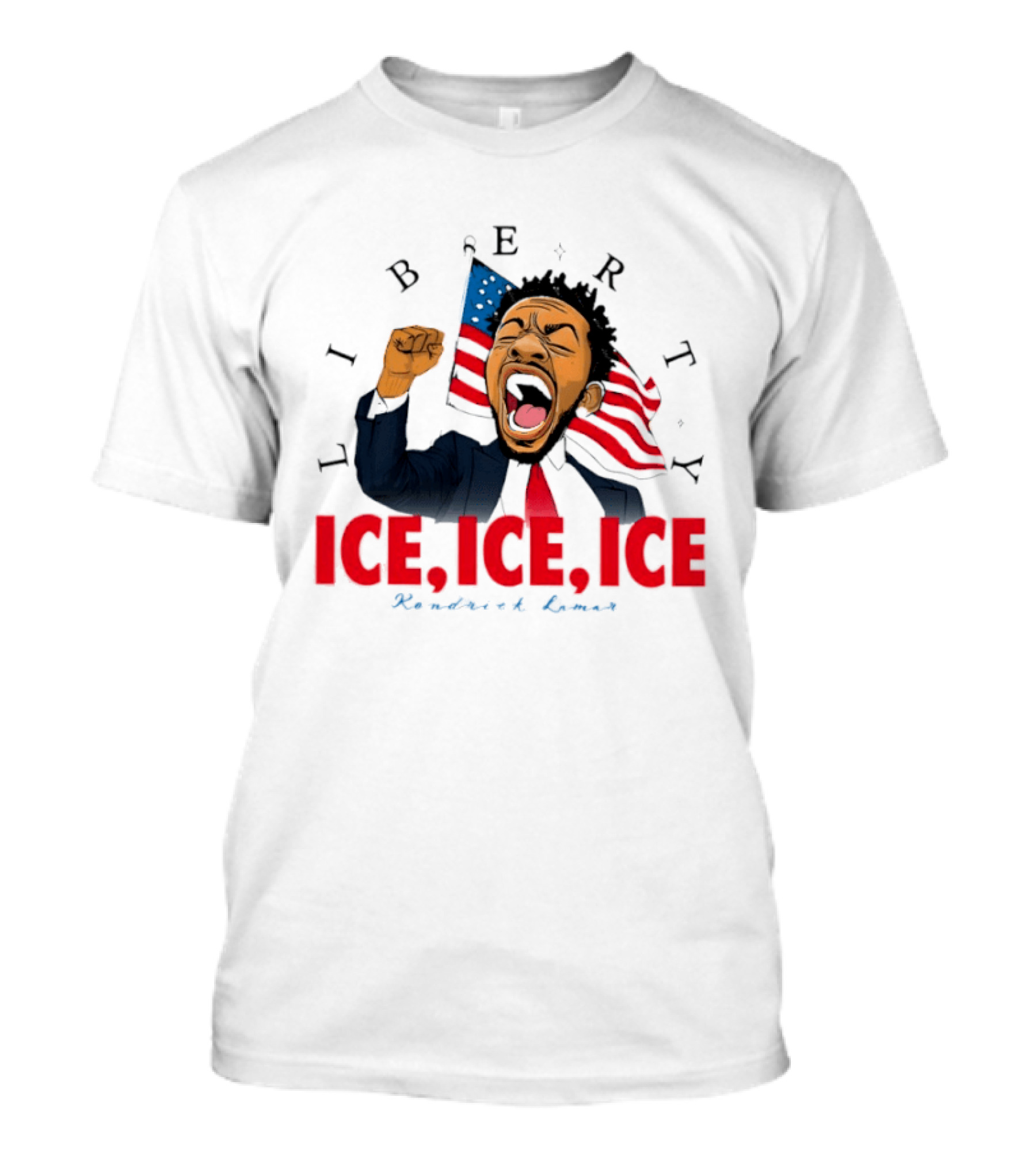Liberty Ice Ice Ice Kendrick Lamar Flag Fist Raised T-Shirt