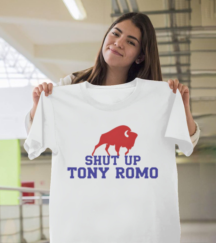 Shut Up Tony Romo Buffalo Bison Red Blue T-Shirt