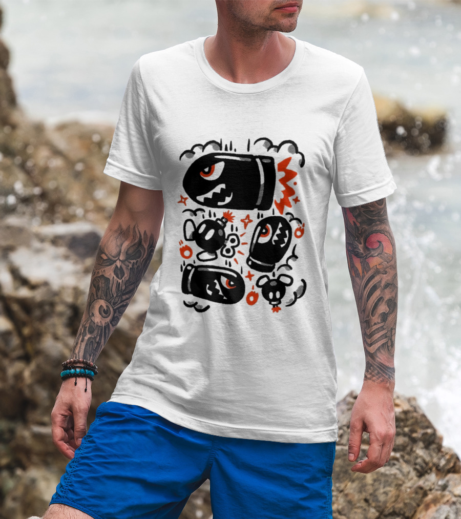 Terry Mack Bob Ombing Run Bullet Character Explosive Motion T-Shirt