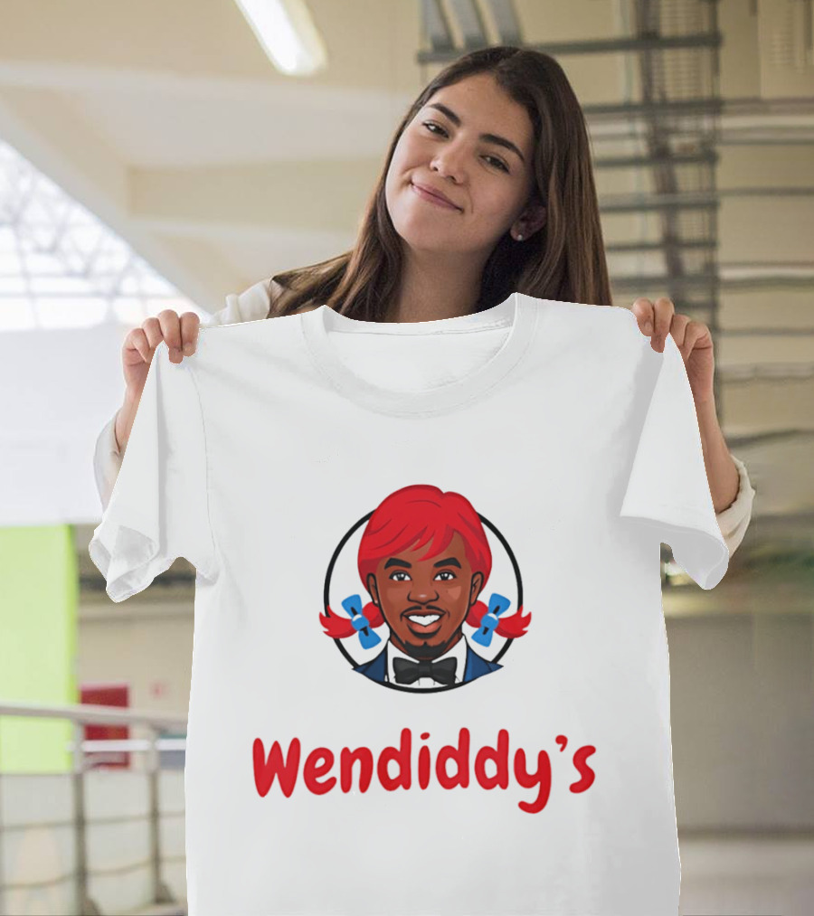 Wendiddy's Red Hair Blue Bow Pigtails T-Shirt
