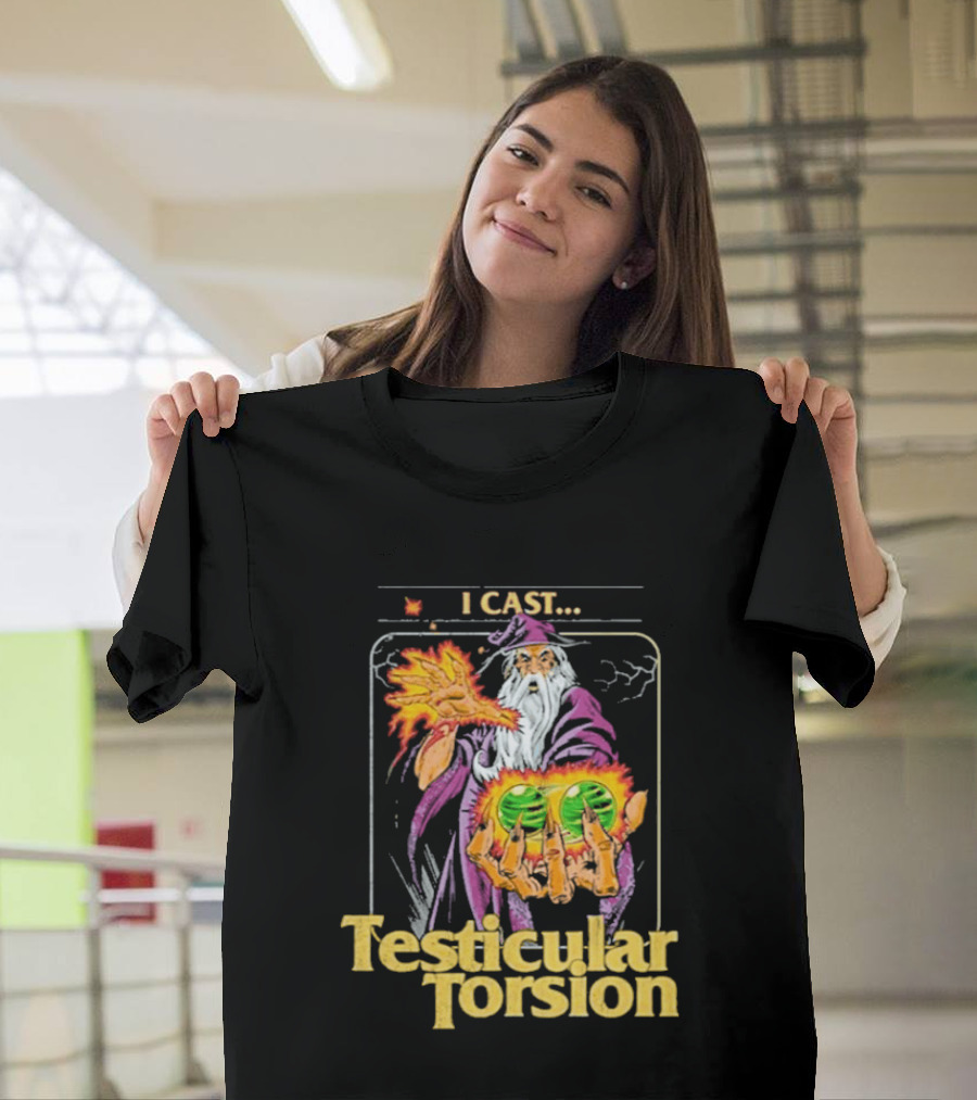 Aidan Wachter I Cast Testicular Torsion Wizard Magic Spell T-Shirt