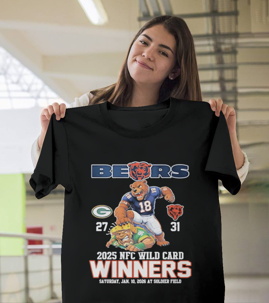 Bears 2025 NFC Wild Card Winners January 14 Soldier Field Packers 27 Bears 31 T-Shirt
