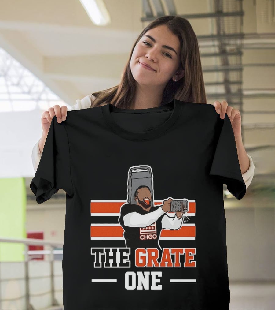 Chicago Bears CHGO The Grate One Caleb Williams Cheese T-Shirt
