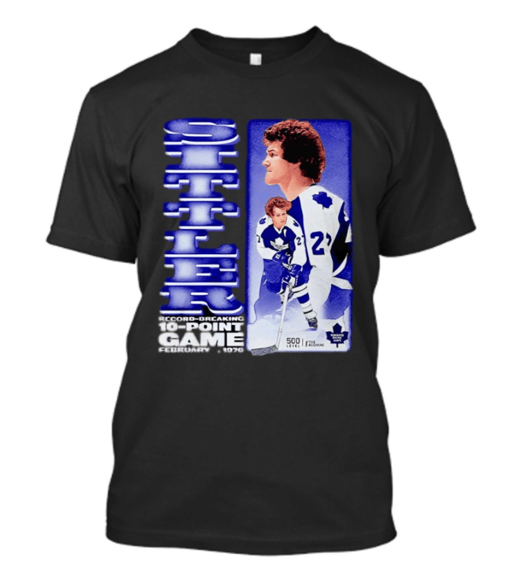 Darryl Sittler Record Breaking 10 Point Game February 7 1976 50th Anniversary 500 Level Toronto Maple Leafs T-Shirt
