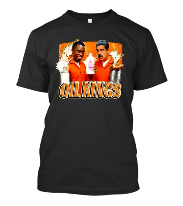 OIL KINGS Diddy Vs Nicolas Maduro Orange Bottles Humor T-Shirt