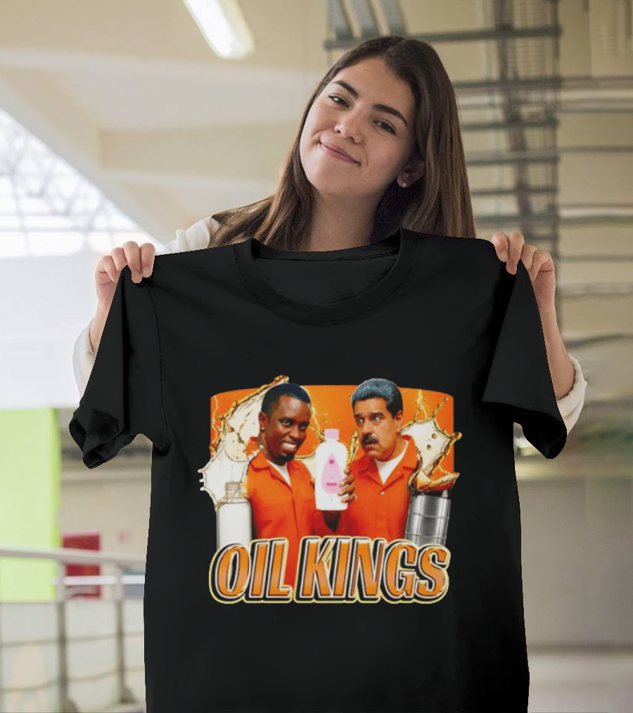 OIL KINGS Diddy Vs Nicolas Maduro Orange Bottles Humor T-Shirt