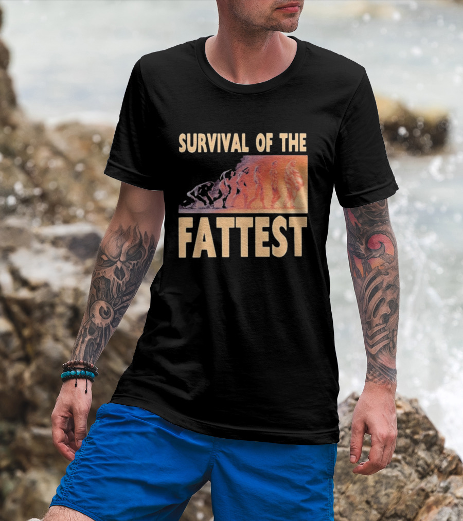 Survival Of The Fattest Evolutionary Humor Fat Wreck Chords T-Shirt