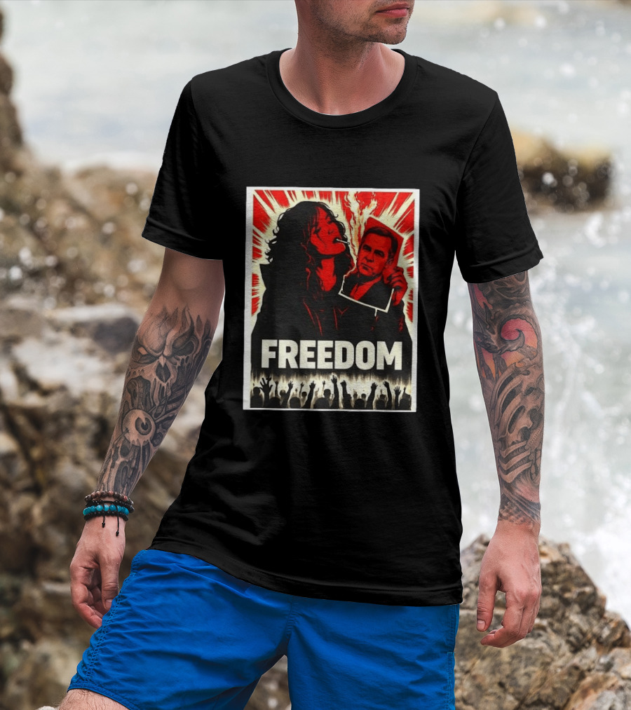 Freedom Expression Red And Black Powerful Political T-Shirt