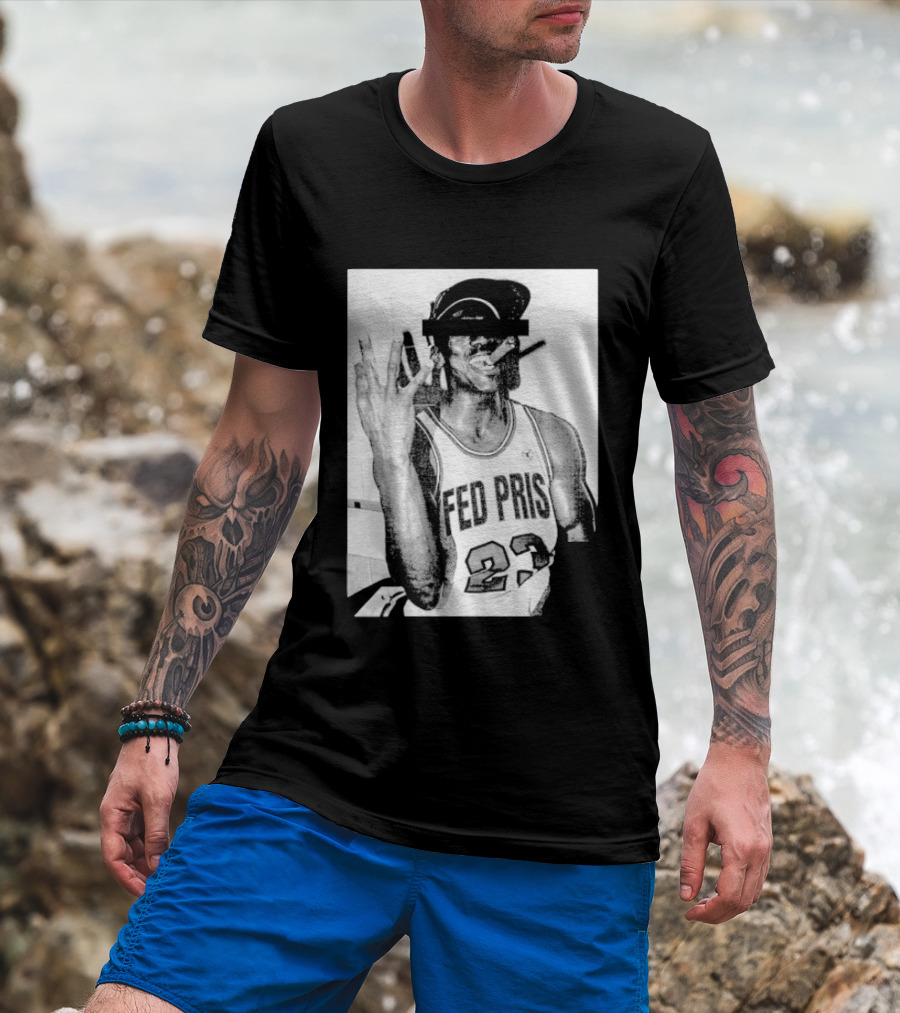 Greg Puciato Fed Pris 23 Censored Basketball Icon Cigarette T-Shirt