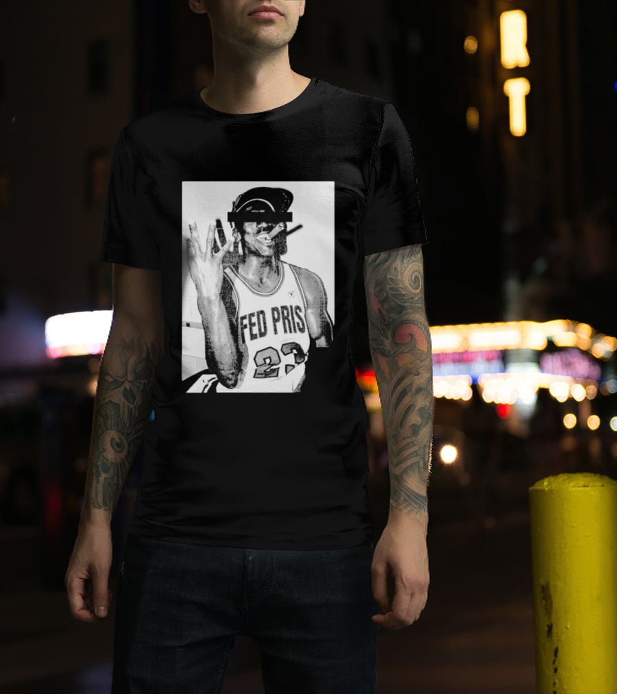 Greg Puciato Fed Pris 23 Censored Basketball Icon Cigarette T-Shirt