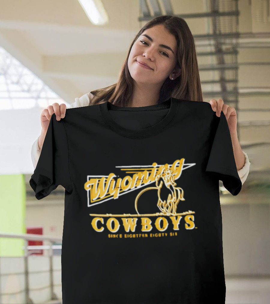 Wyoming Cowboys Since Eighteen Eighty Six Vintage Cowboy Riding T-Shirt
