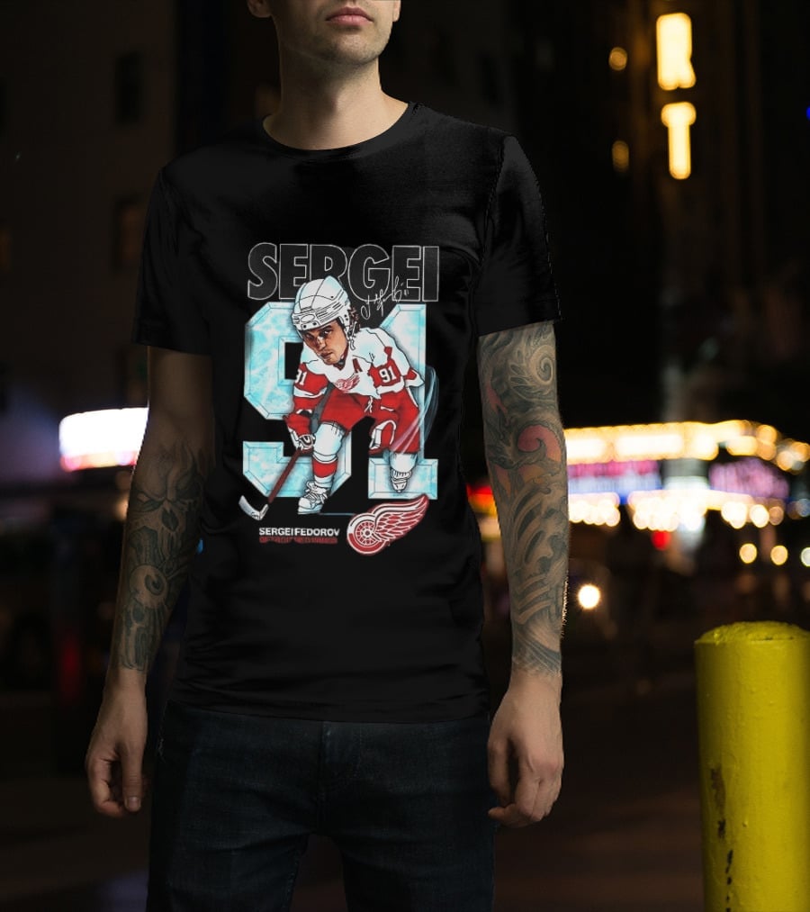 Sergei Fedorov 91 Detroit Red Wings Forever T-Shirt