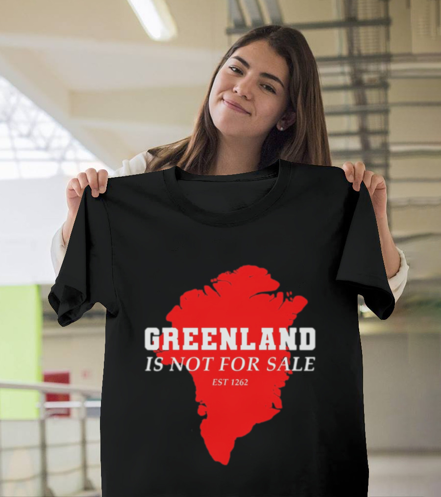 Greenland Is Not For Sale EST 1262 Bold Red Map T-Shirt