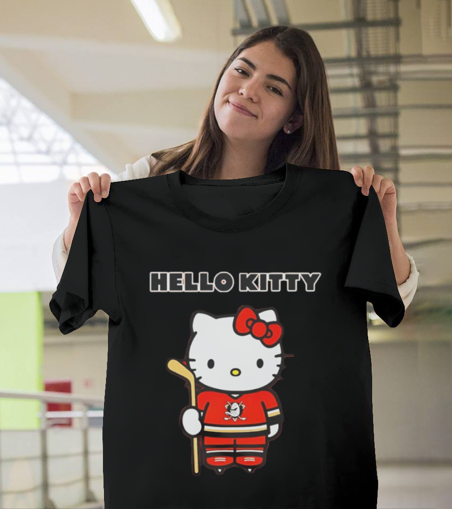 Hello Kitty Anaheim Ducks Collaboration Hockey T-Shirt