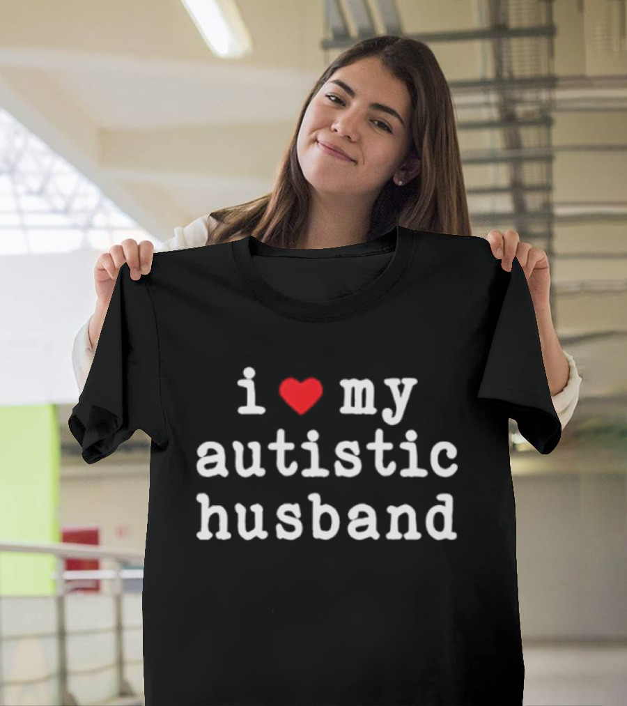 I Love My Autistic Husband Heart My Husband T-Shirt